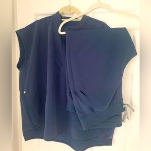 Figs Dark Harbor Zamora jogger and Rafaela top